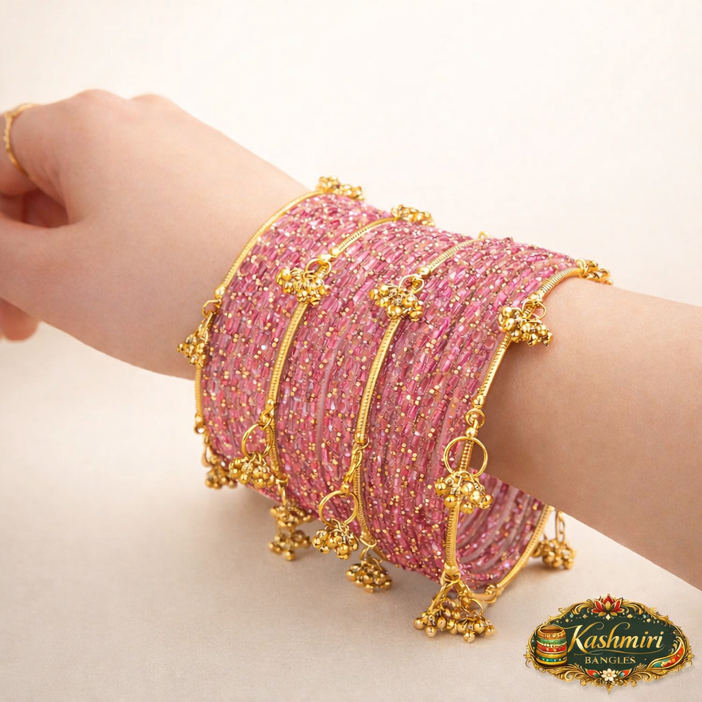 Kashmiri Ghungroo Glass Bangles (12 pcs)