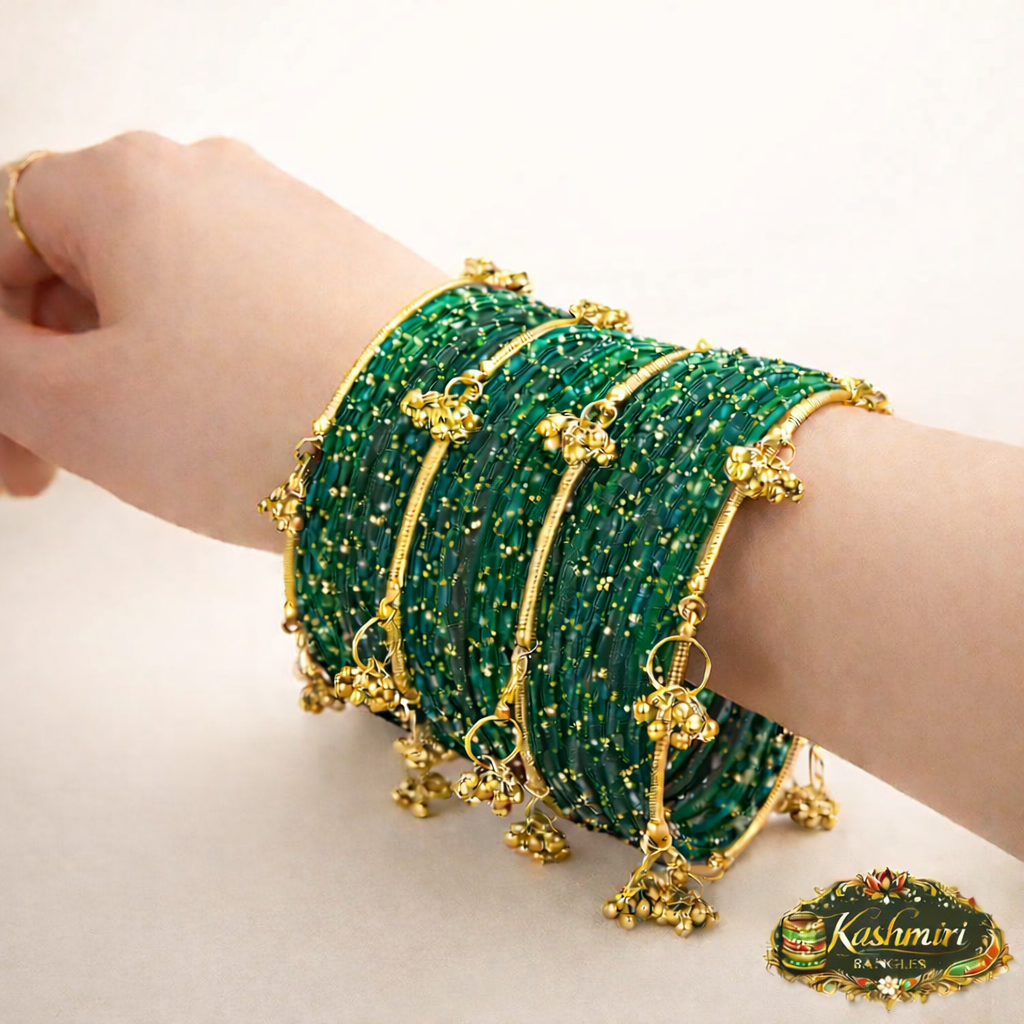 Kashmiri Ghungroo Glass Bangles (12 pcs)