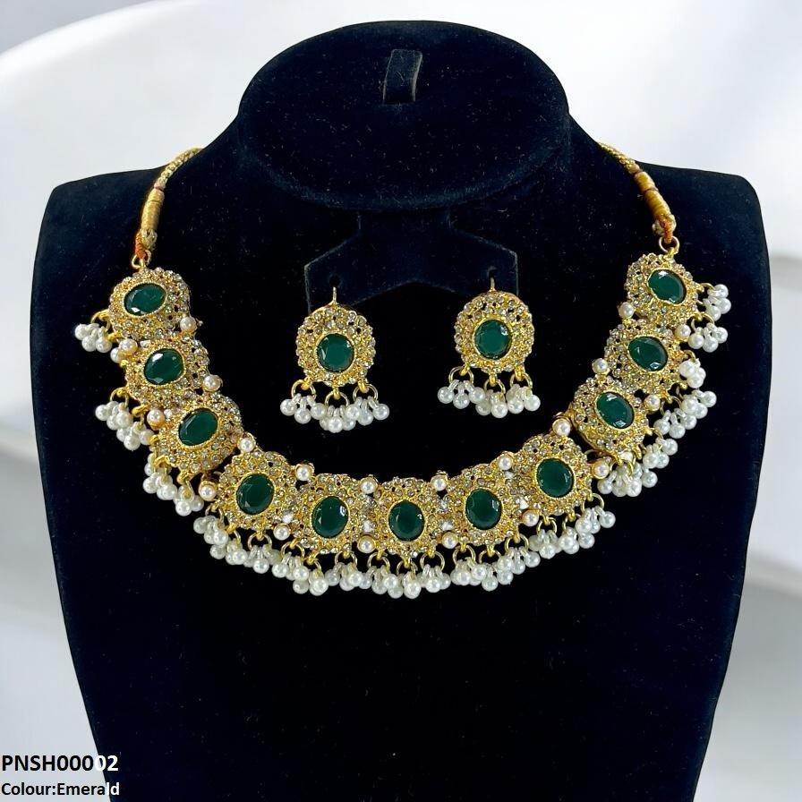 Oval Pearl Drop Necklace Set