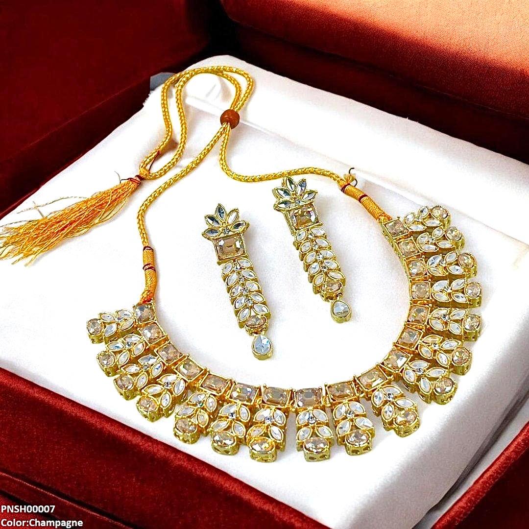 Reactangle/Oval Tear Necklace Set