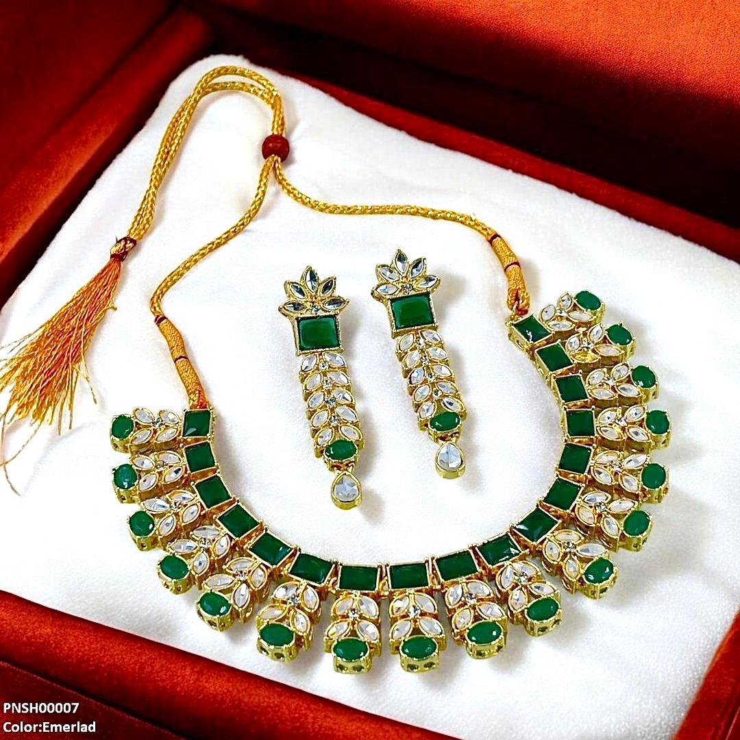 Reactangle/Oval Tear Necklace Set