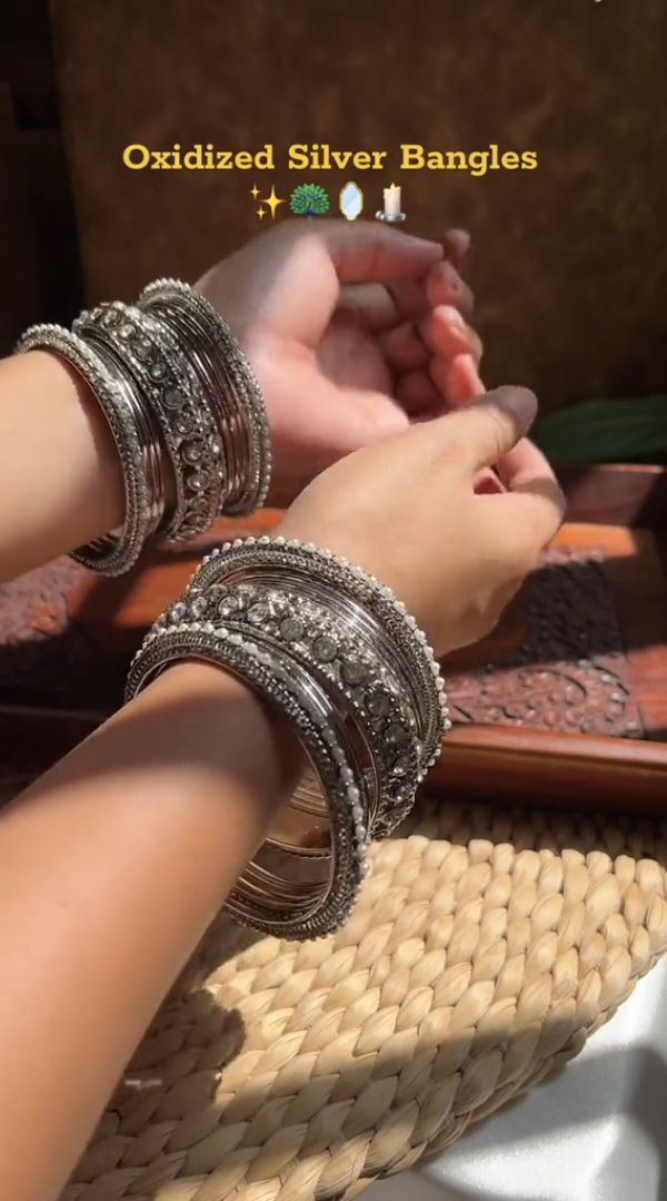Oxidized Silver Bangles