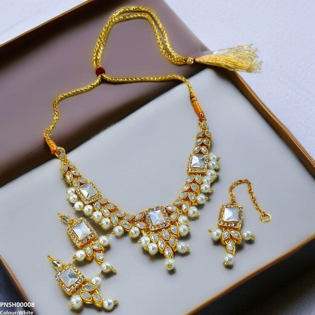 Rectangle/Tear Necklace Set