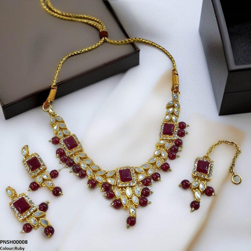 Rectangle/Tear Necklace Set